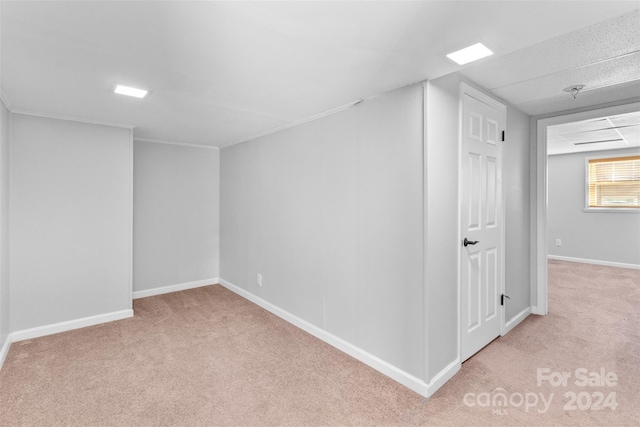 bonus room featuring light carpet