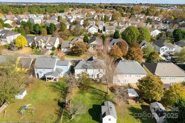 aerial view featuring a residential view