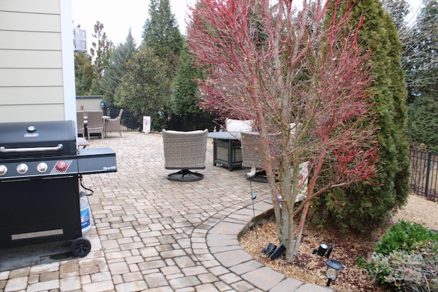 view of patio featuring grilling area