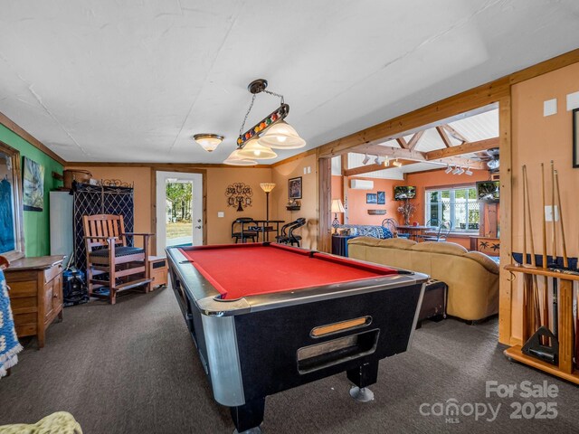 226 Mcswain Rd, Forest City, NC 28043 - game room with carpet, billiards table, and plenty of natural light