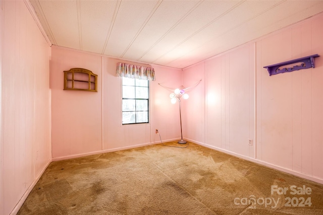 unfurnished room with carpet floors