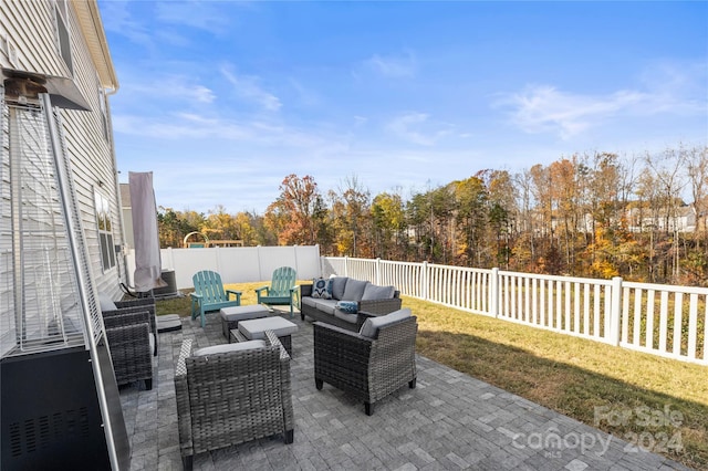 view of patio with an outdoor living space