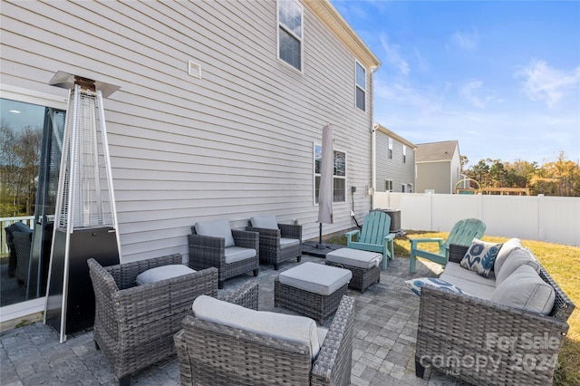 view of patio / terrace with an outdoor living space