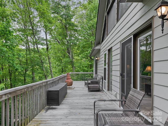 view of wooden deck