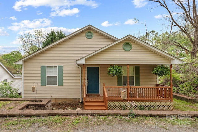 view of front of home featuring covered porch