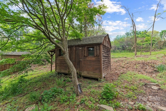 view of shed