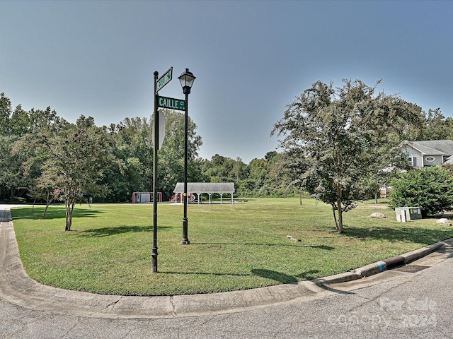 view of community featuring a yard