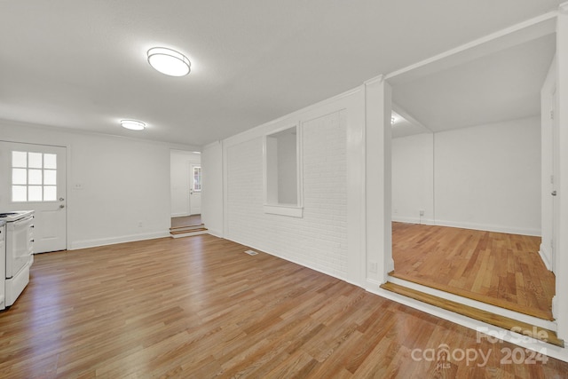 interior space with light hardwood / wood-style flooring