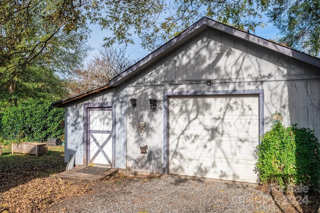 view of garage