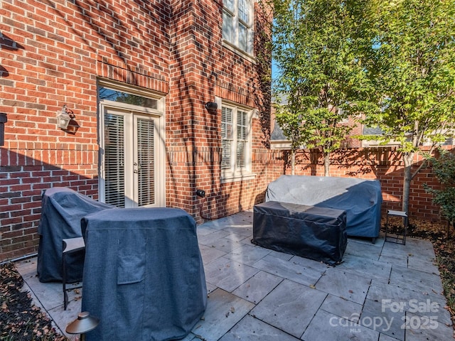 view of patio / terrace featuring a grill