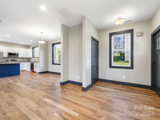 entryway with light hardwood / wood-style flooring and plenty of natural light