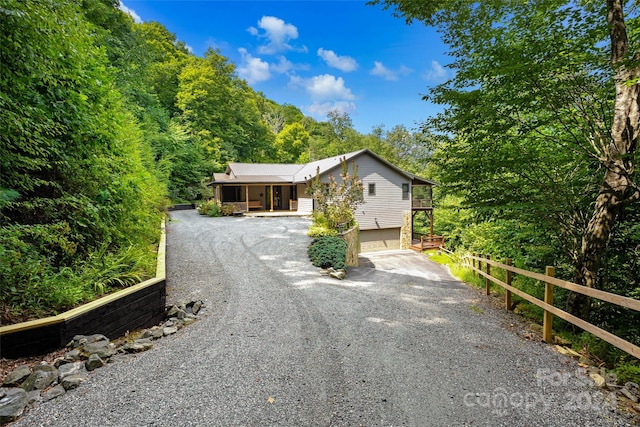 view of front of home featuring a garage