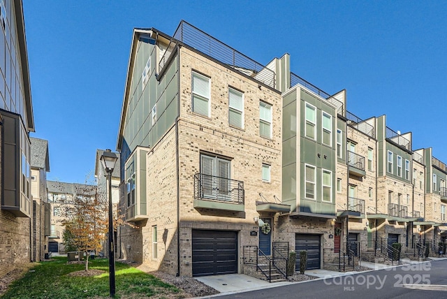 view of property featuring a garage