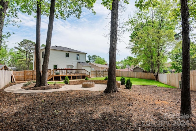 7704 Cedar Bluff Ln, Charlotte, NC 28227 - view of yard with a wooden deck