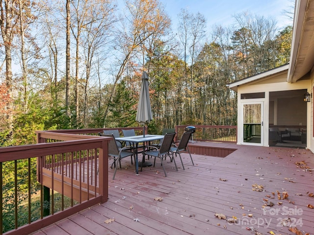 view of wooden deck