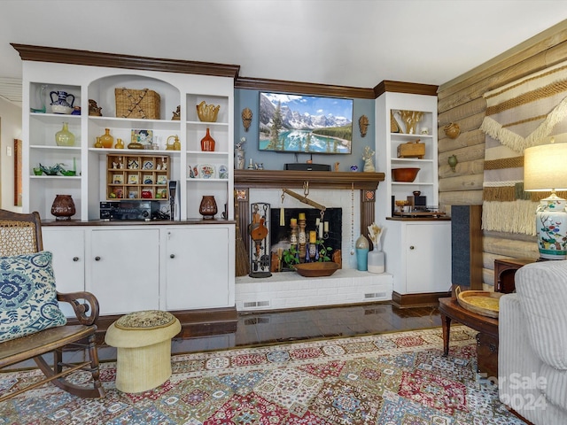 living room with light hardwood / wood-style floors