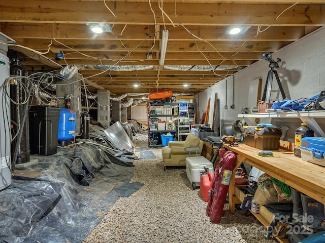 view of unfinished below grade area