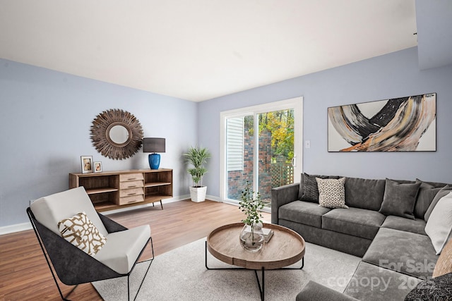 living room featuring hardwood / wood-style flooring