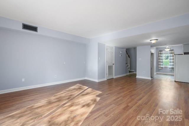 unfurnished living room with wood-type flooring