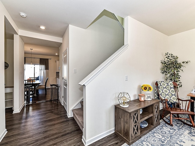 interior space with hardwood / wood-style floors