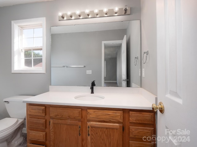 bathroom with vanity and toilet