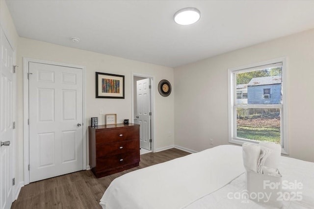 bedroom featuring hardwood / wood-style flooring