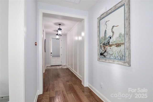 hallway featuring hardwood / wood-style floors