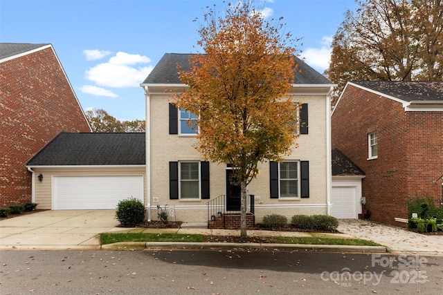 view of front of property featuring a garage