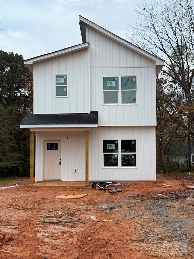 view of modern inspired farmhouse