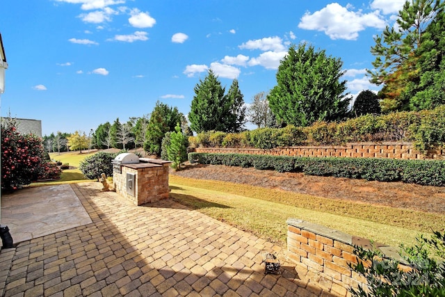 view of patio / terrace featuring an outdoor kitchen and grilling area