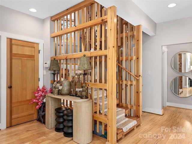 interior space with hardwood / wood-style floors