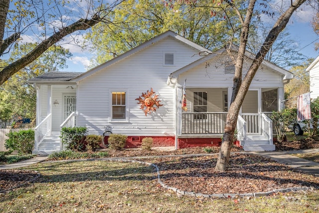 bungalow-style home with a porch