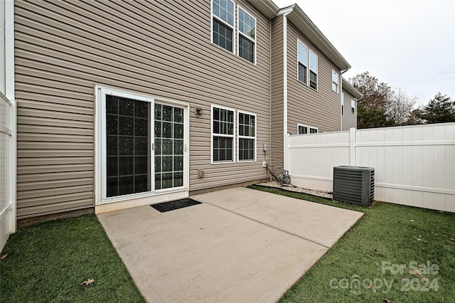 view of patio featuring central air condition unit