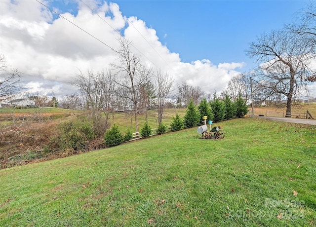 view of yard featuring a rural view