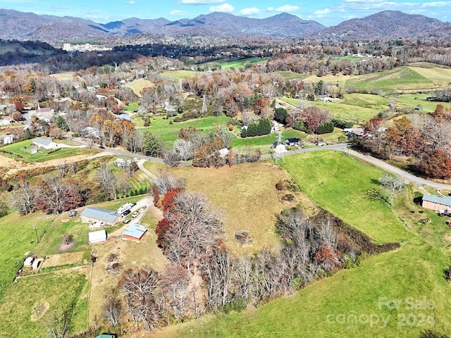 bird's eye view with a mountain view