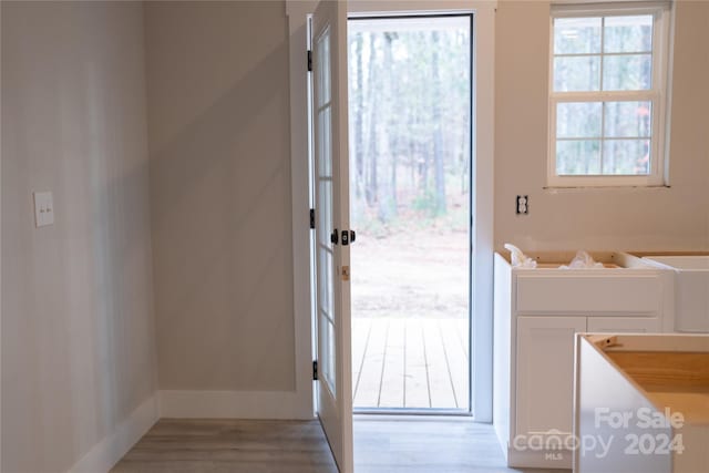 entryway featuring light wood-type flooring