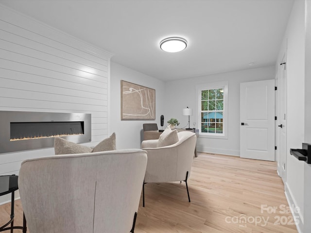 living room featuring light hardwood / wood-style floors