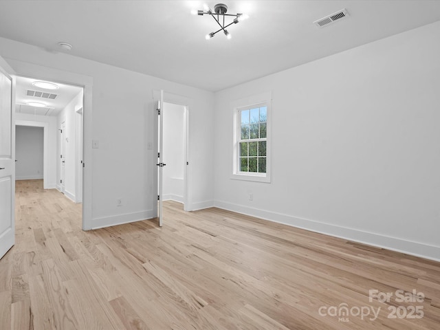 unfurnished bedroom with light hardwood / wood-style flooring