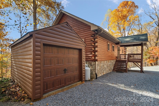 view of garage