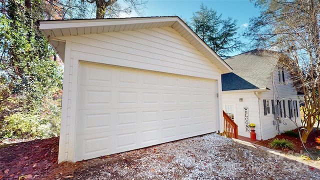 view of garage