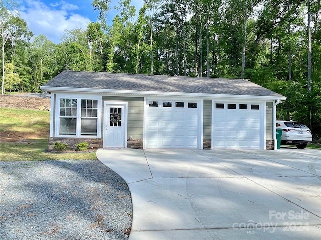 view of garage