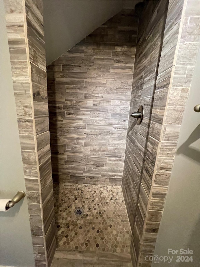 bathroom with tiled shower