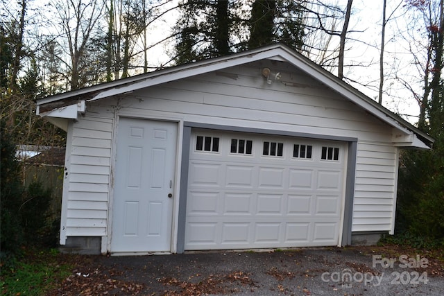 view of garage