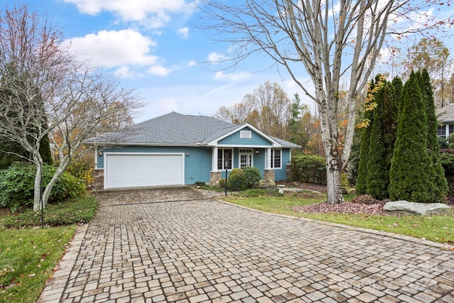 view of front of house with a garage