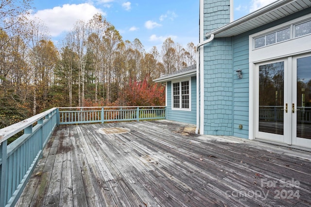 deck featuring french doors