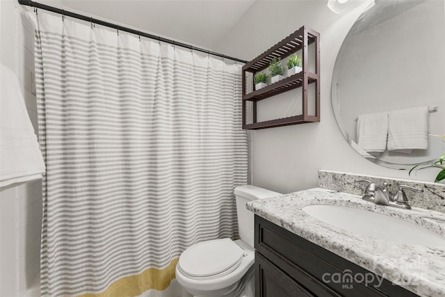 bathroom with toilet and vanity