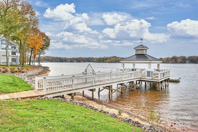 907 SW Dr, Davidson, NC 28036 - dock area with a gazebo and a water view