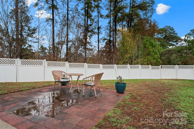 view of patio featuring a fenced backyard