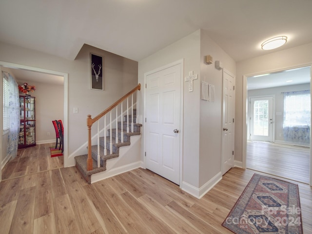 entryway featuring light hardwood / wood-style flooring