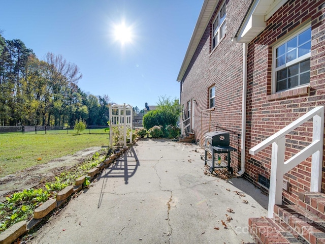 view of patio / terrace with a grill